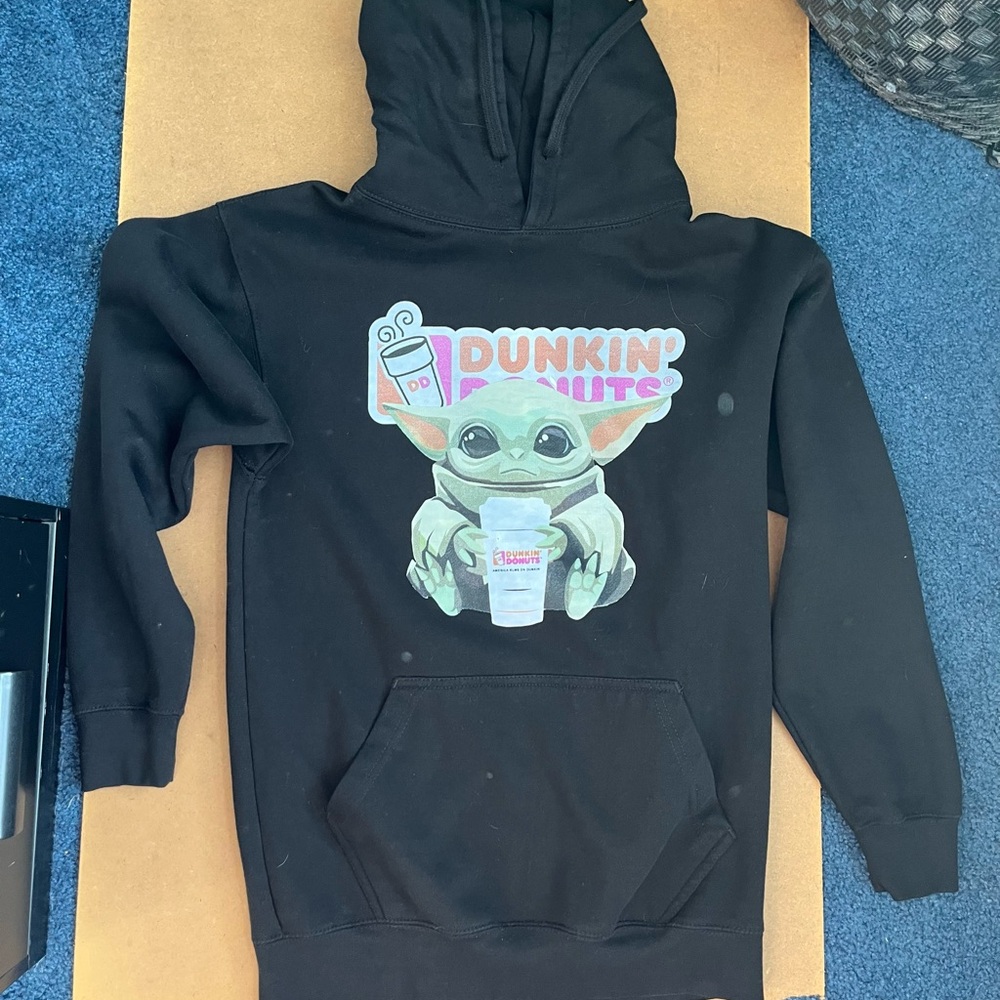 Others Follow Black Cartoon Graphic Hoodie